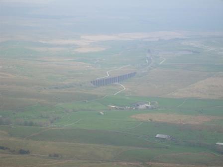 Looking down on the Ribblehead Viaduct during our descent