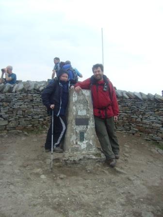 Liam and Tom at the trig point