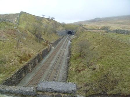 The Settle-Carlisle railway disappears into a tunnel