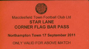 Bar pass v Northampton Town, 2011