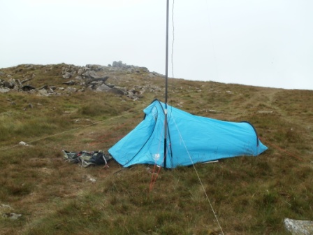 Looking across to the true summit from the tent