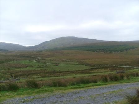 Looking towards Moel Llyfnant from our parking spot