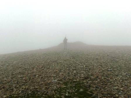 Jimmy walking off the summit