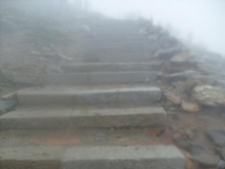 The new stairway to the Snowdon trig point