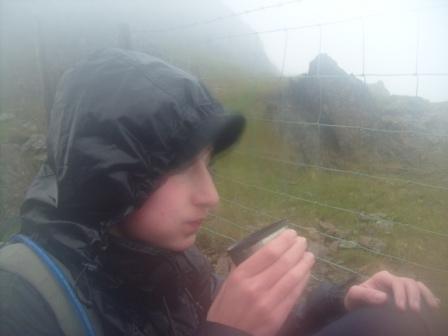 Soup and shelter break on the South Ridge