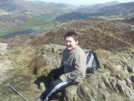 Liam enjoying the views from the summit