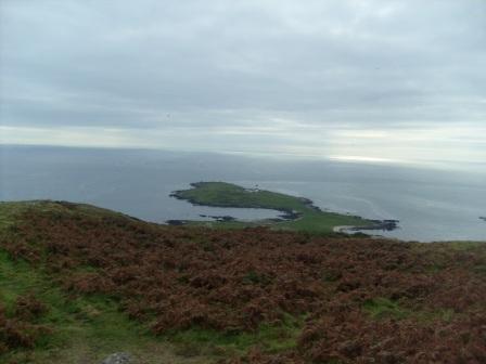 Looking down on the lighthouse as we started to descend from the summit