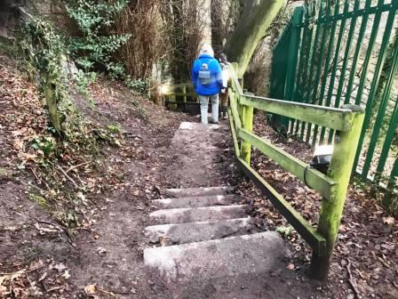 Steps down to the Bollin Valley, near Beech Hall