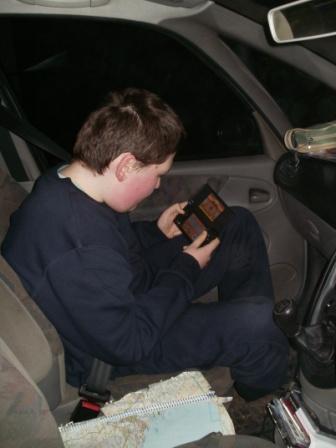 Liam playing DS while Dad was contesting