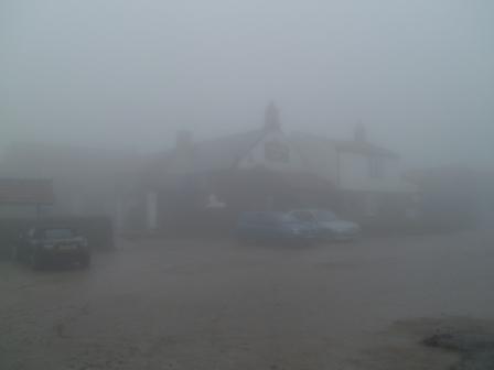 Very foggy as we left the Lion Inn!