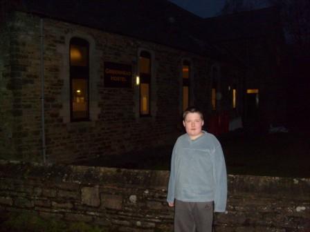 Liam outside the Greenhead Hostel