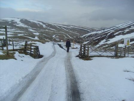 Walking up the hill towards the Pennine Way