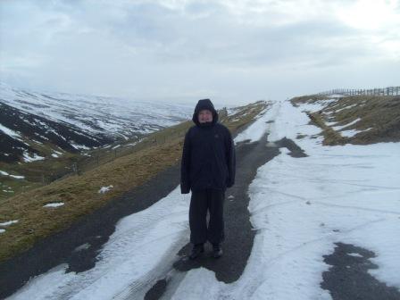Liam high up in the Cheviots