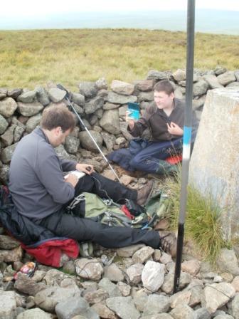 Tom M1EYP operating in the shelter cairn