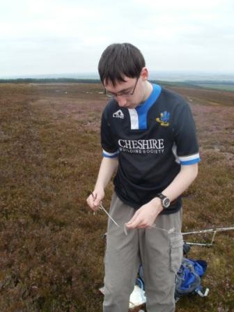 Jimmy pegging out the guys for the SOTA Beam