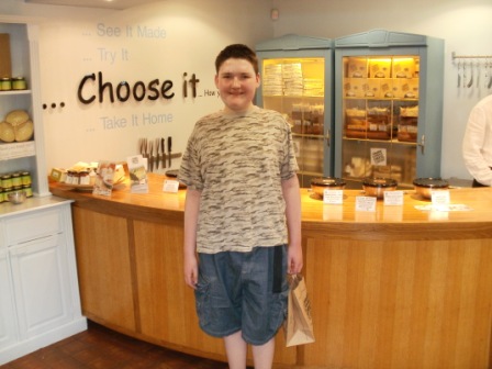 Liam in his spiritual home - a cheese shop