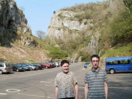 Jimmy and Liam in Cheddar Gorge