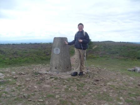 Liam at the highest point of the Mendips