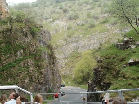 In the gorge on an open top bus