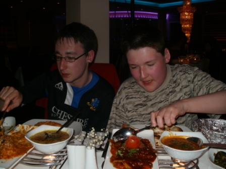 Jimmy & Liam enjoying the curry