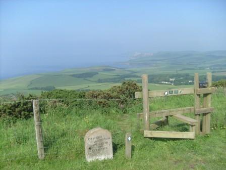 View from the summit, looking west along the Dorest coast