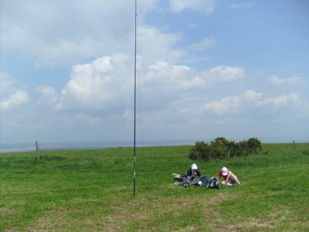 Jimmy & Liam, and the antenna mast!