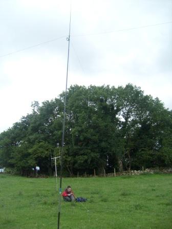 Jimmy with 2m SOTA Beam behind 40m dipole