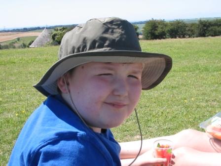 Liam enjoys some fruit