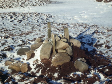 One of the cairns near the true summit