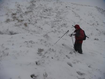 Struggling in the snow on Black Hill
