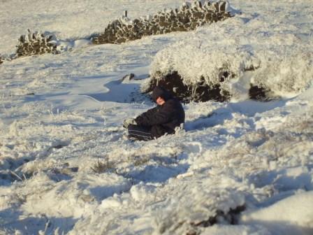 Liam enjoying the sledging