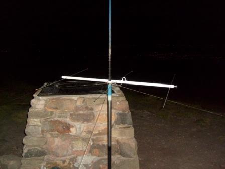 Dismantling the antenna at 10.35pm local