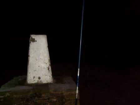 Mast by trigpoint before daybreak