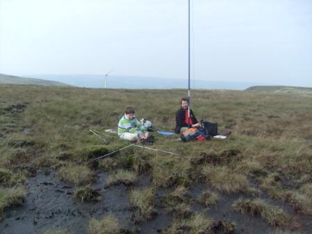 Liam and Tom by the SOTA pole