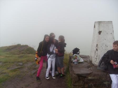 Students at the trig point
