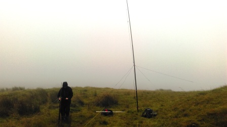 Jimmy setting up, and the 6m/10m antenna
