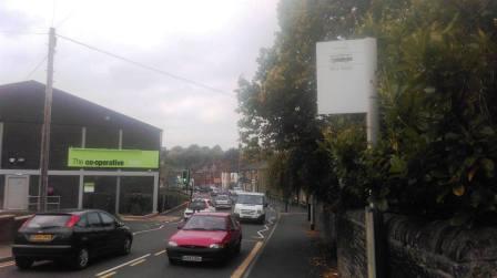 Bus stop on Hurdsfield Road, Macclesfield