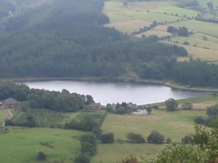 Looking down on Teggs Nose Reservoir