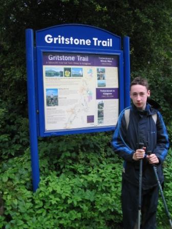 Gritstone Trail information board at Timbersbrook
