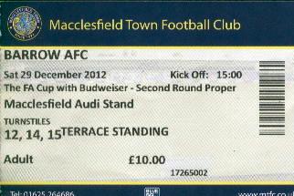 Home v Barrow (FA Cup 2nd Round replay), 2012