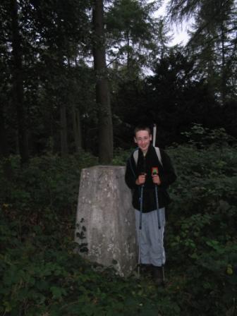 Arrival at the summit trig on Burton Hill