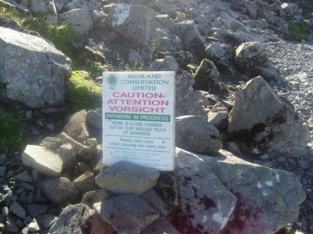 Another sign about the footpath restoration, higher up this time