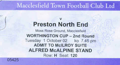 v Preston North End, Worthington Cup 2nd round, 2002
