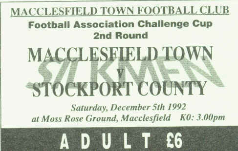 v Stockport County, FA Cup 2nd round, 1992