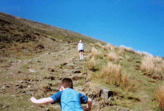 Jimmy & Liam climb up Pendle Hill SP-005