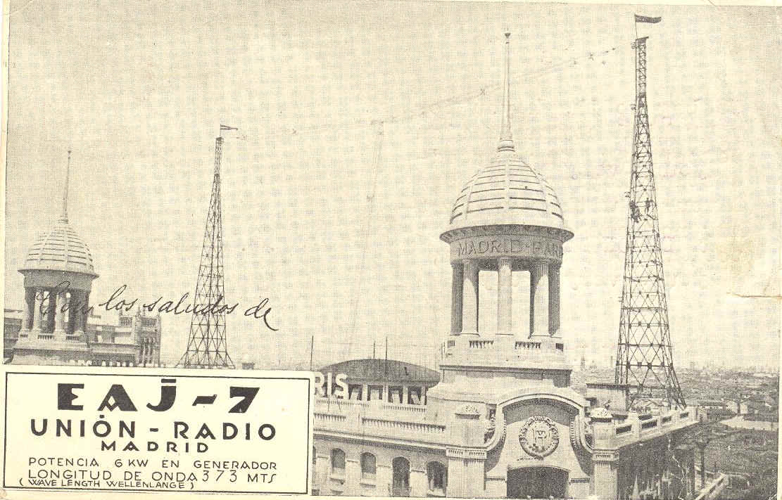 EAJ-7 Union Radio, Madrid, courtesy of G4UZN