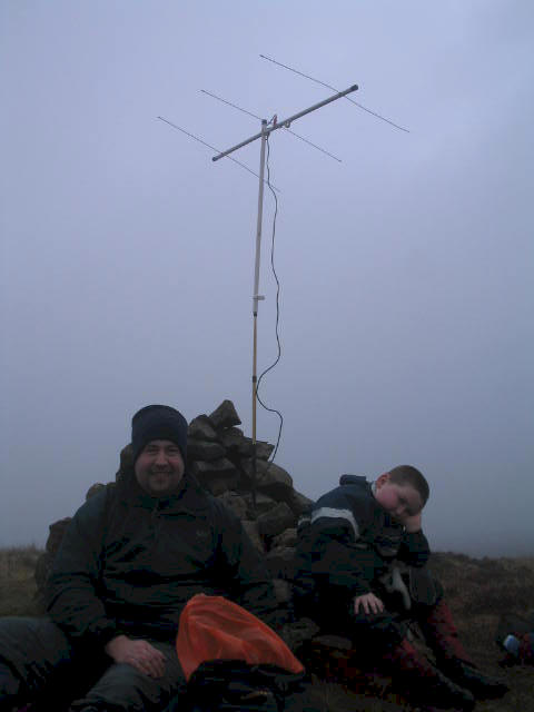 Tom MI1EYP/P and Liam on Agnew's Hill GI/AH-005