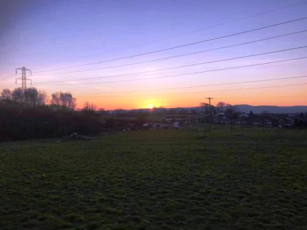 Sunrise over Macclesfield from Longmoss Top
