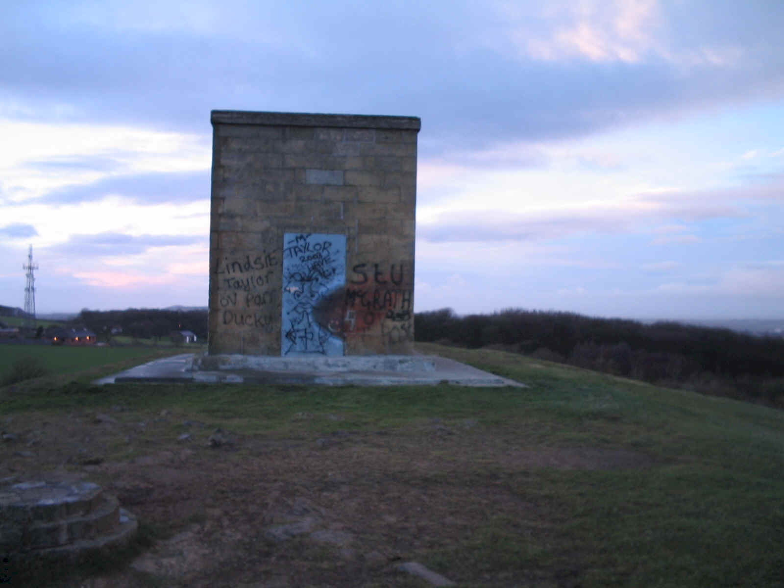 Thought to be a water tower on the summit of Billinge Hill