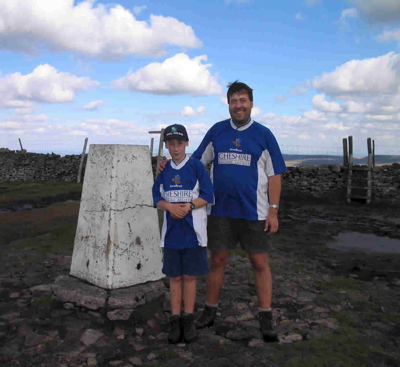 Jimmy & Tom at the trig point on Buckden Pike